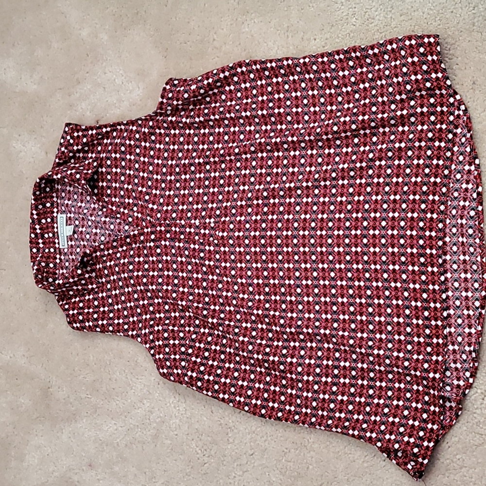 Dana Buchman size L Sleeveless Blouse white and black blocks